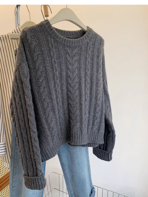 Women's Dark Gray Short Sweater