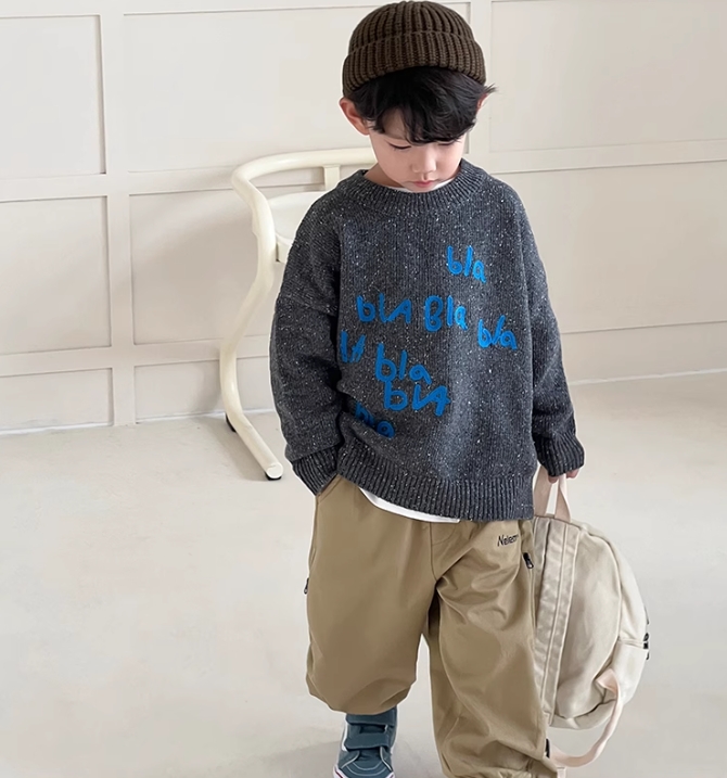 Boy's Monogrammed Embroidered Sweater