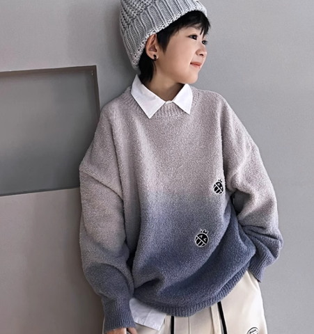 Boys' Gradient Crew Neck Sweater