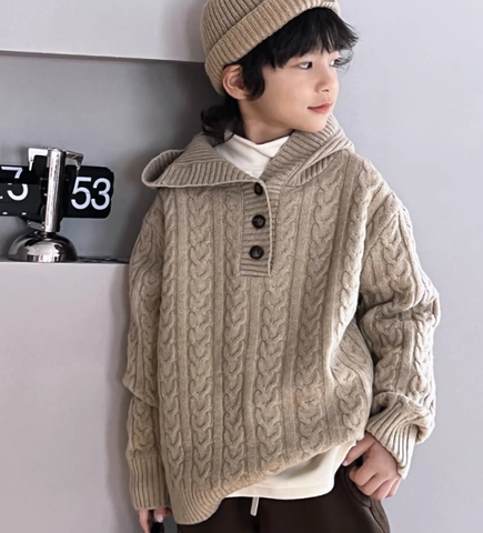 Boy's Hooded Knit Sweater