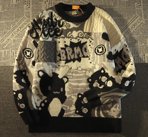Vintage Cartoon Dragon Red Sweater