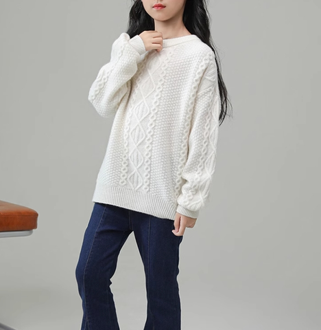 Winter Girls' Cashmere Sweater Thickened