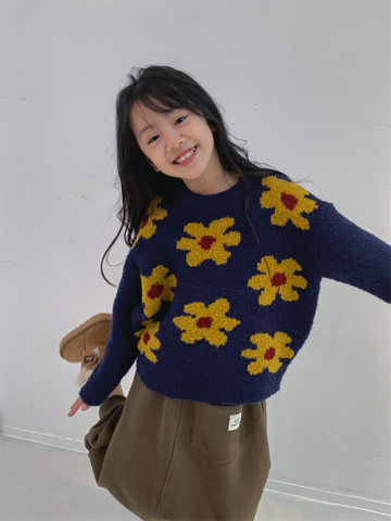 Girl's Faux Wool Knit Sweater