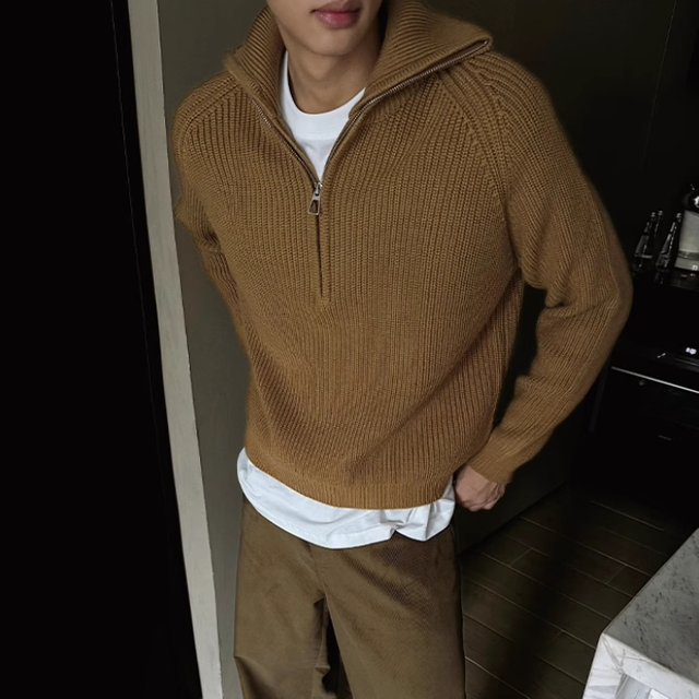 Men's Brown Woolen Sweater