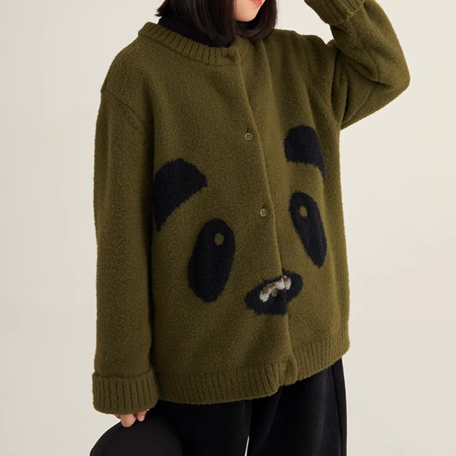 Girl's Panda Sweater Cardigan