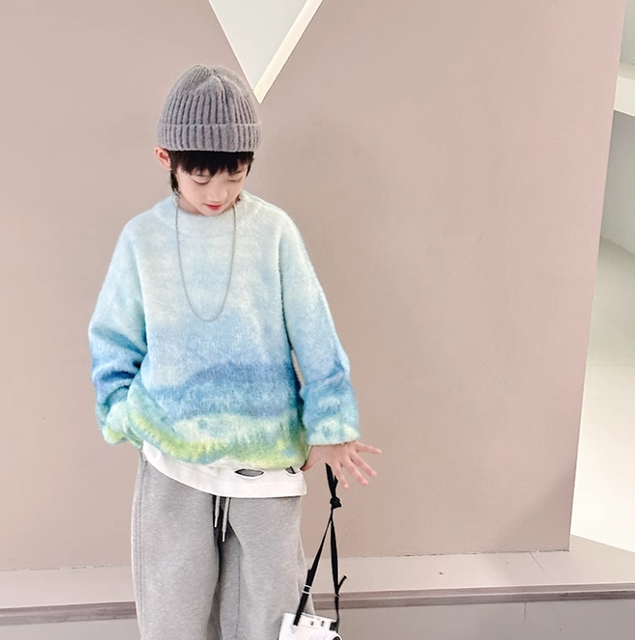 Boys' Gradient Blue Sweater