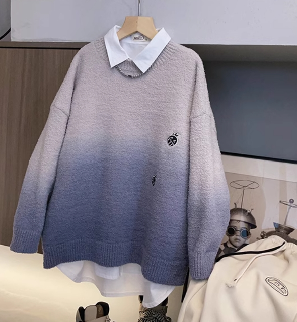 Boys' Gradient Crew Neck Sweater