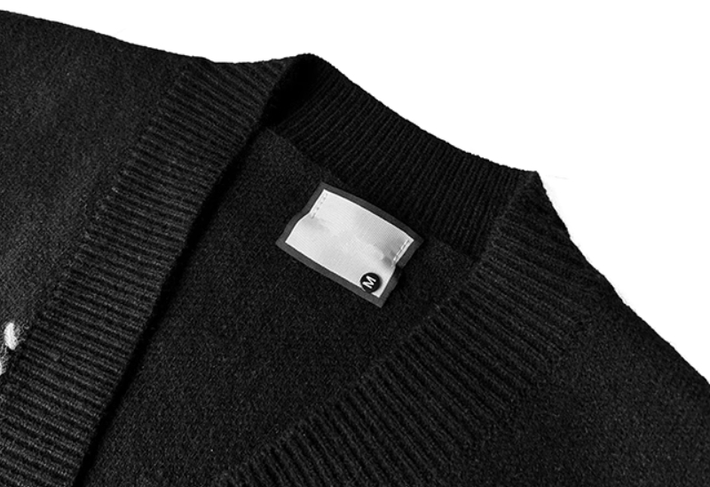 Men's V-Neck Sweater black details
