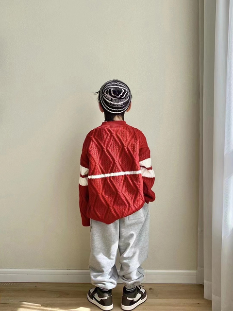 Boys' Red Knitted Sweater