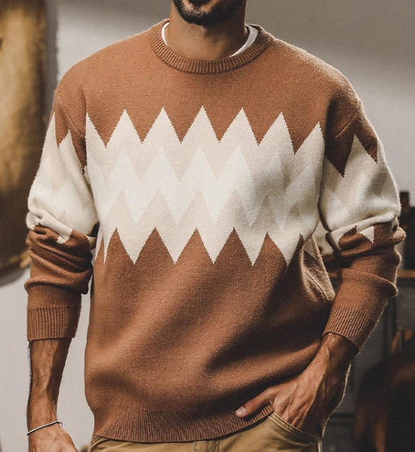 Men's Diamond Patterned Sweater