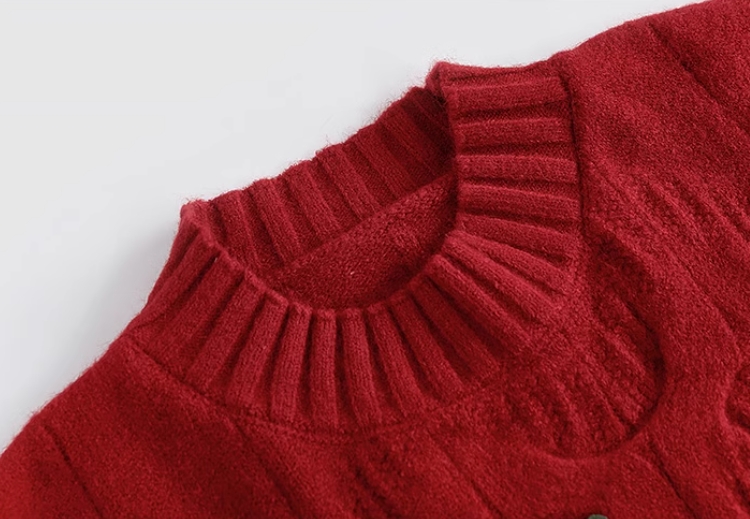 Christmas Crew Neck Sweater Red details