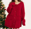 One-Shoulder Red Christmas Sweater