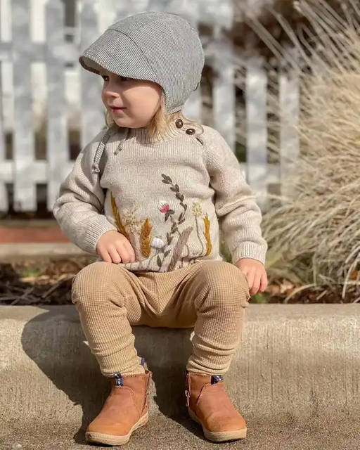 Floral Knit Children Winter Sweater