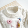 Girls Floral Embroidered Knitted Sweater