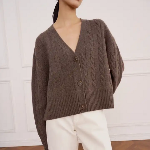 V Neck Wool Cashmere Women's Sweaters