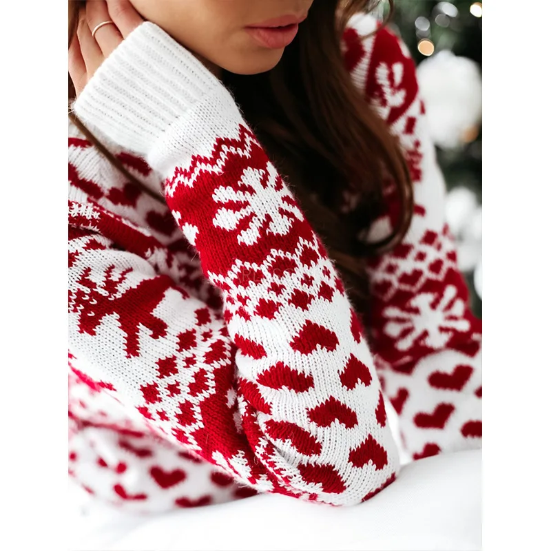 Pullover Jumper O-Neck Knitted Xmas Sweaters