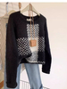 Black Loose Pullover Sweater for Women