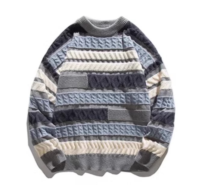 Men's Loose Wave Print Sweater