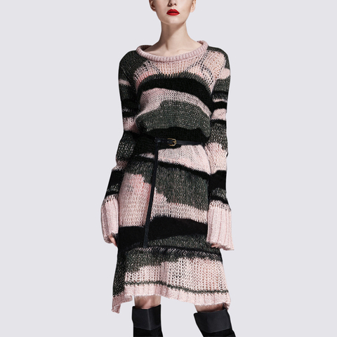 Skeleton Knit Long Dress