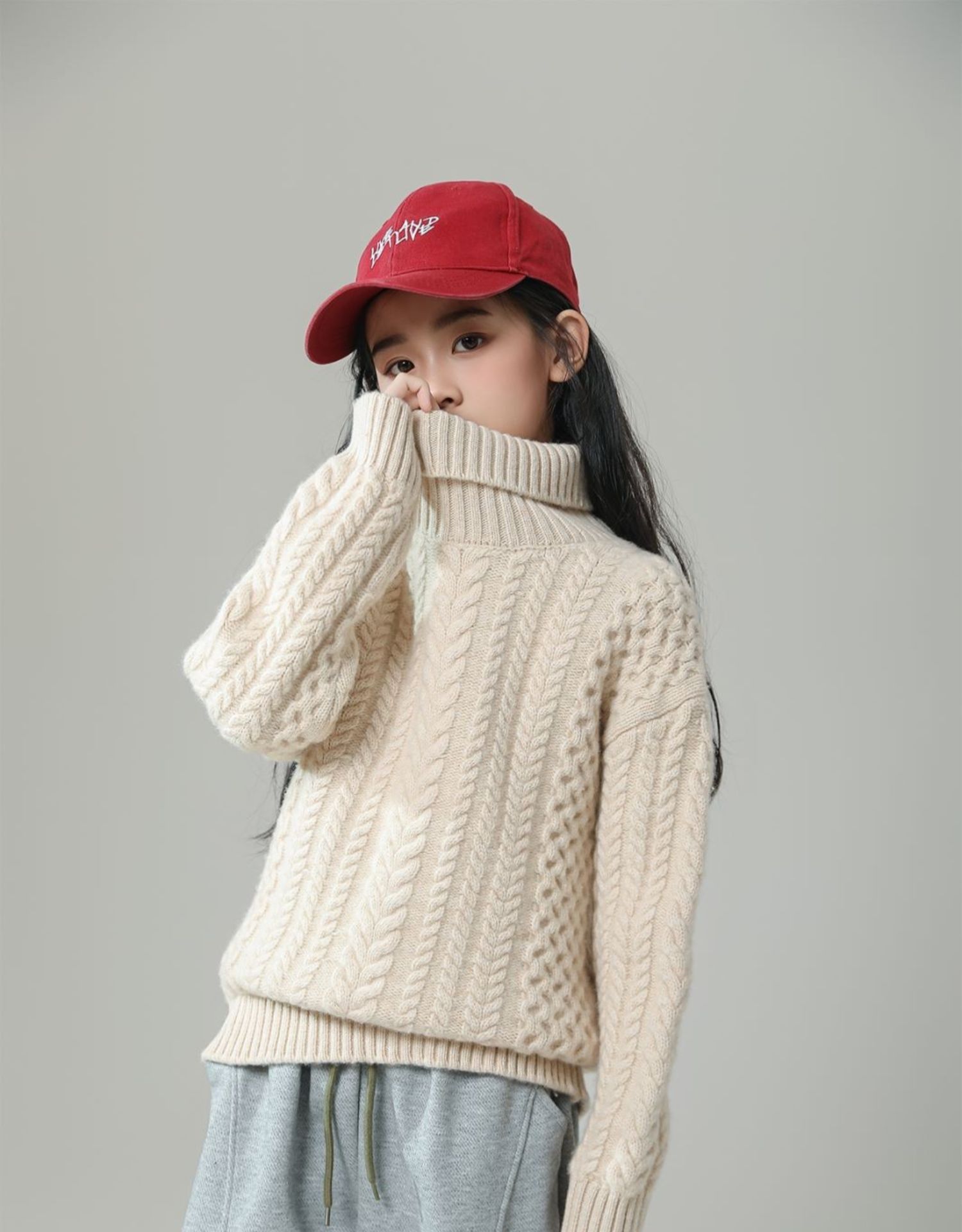 Girls' Half Turtleneck Wool Sweater