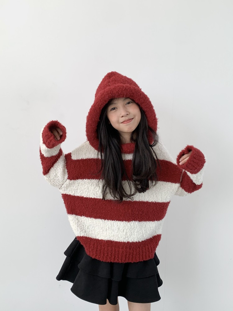 Children's Knitwear Hooded Striped Sweater
