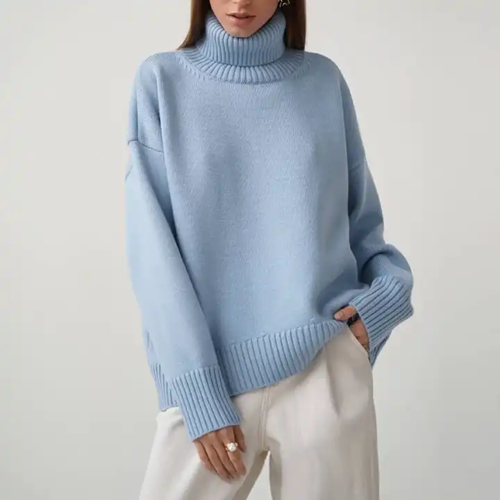 Solid Color Oversized Pullover Women's Sweater