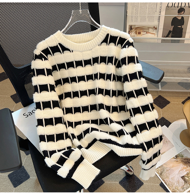 Striped Knit Ladies Sweater