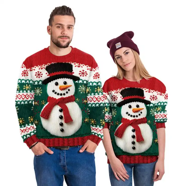 Snowman Christmas Round Neck Sweater