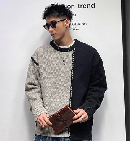 Men's Pullover Colorblock Sweater