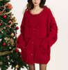 One-Shoulder Red Christmas Sweater