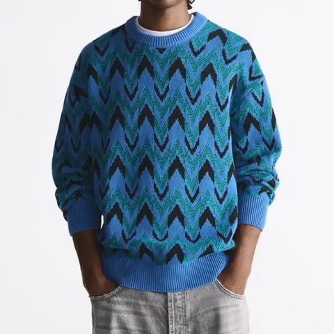 Striped Jacquard Sweater Men