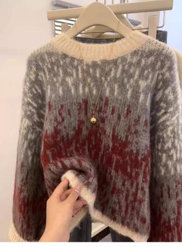 Gradient Color Ladies Short Sweater