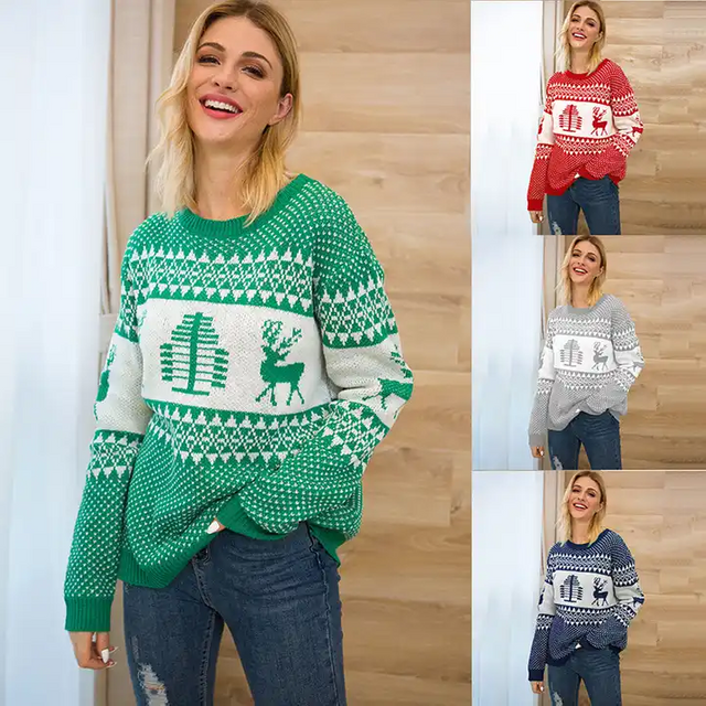 Woman Knitting Ugly Christmas Sweater