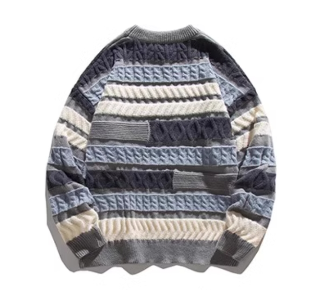 Men's Loose Wave Print Sweater