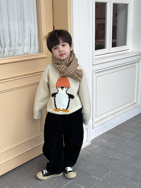 Children's Cartoon Knitted Sweater