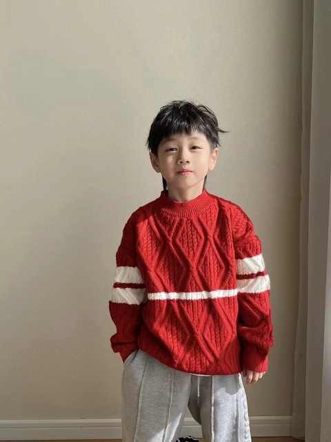 Boys' Red Knitted Sweater