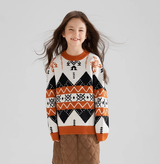 Girl's Orange Hooded Sweater