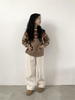 Girl\'s Jacquard Brown Sweater