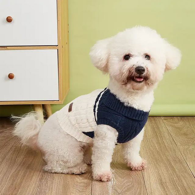Solid Knitted Cotton Dog Sweaters