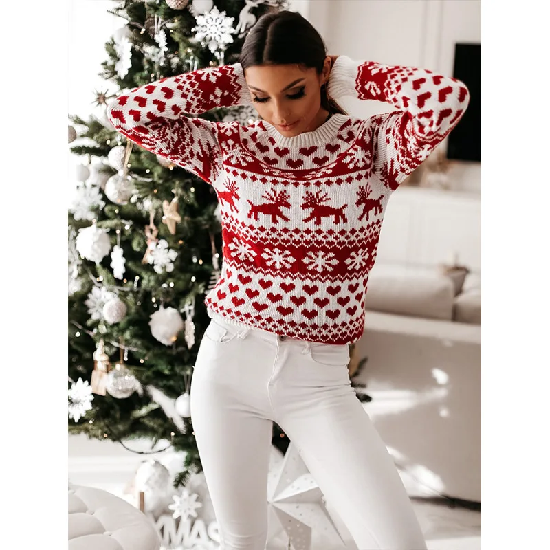 Christmas Jumper O-Neck Knitted Sweaters