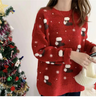 Christmas Knitted Red Sweater Women