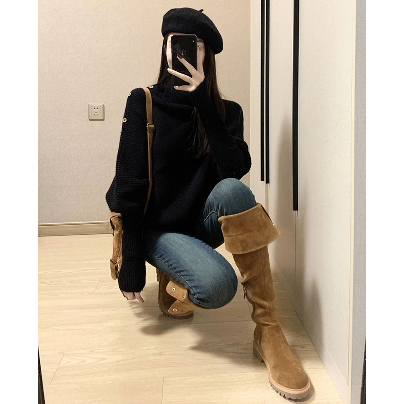 Black Loose Sweater for Women