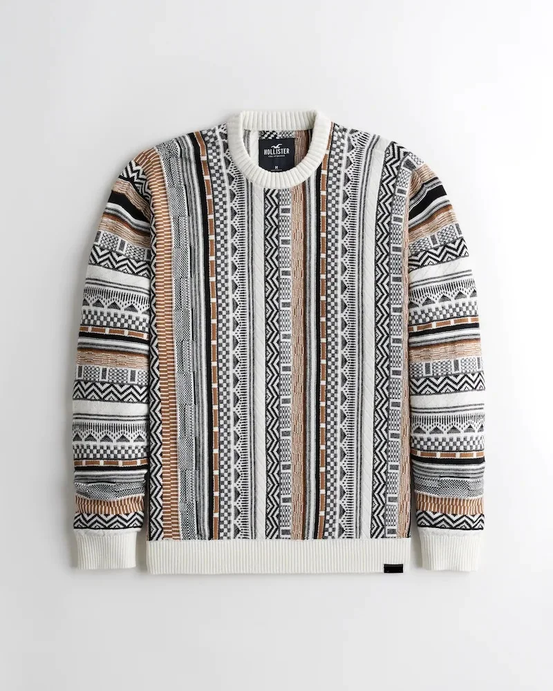 High Quality Custom Wool Jacquard Winter Knit Sweater Men