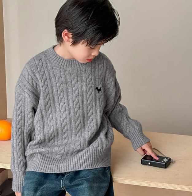 Children's Crew Neck Knitted Sweater