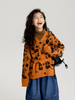 Girl\'s Leopard Jacquard Sweater
