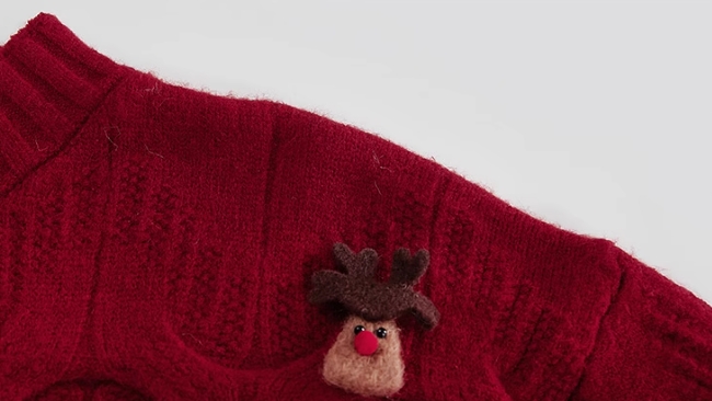 Red Christmas Sweater details