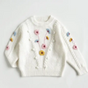 Girls Floral Embroidered Knitted Sweater