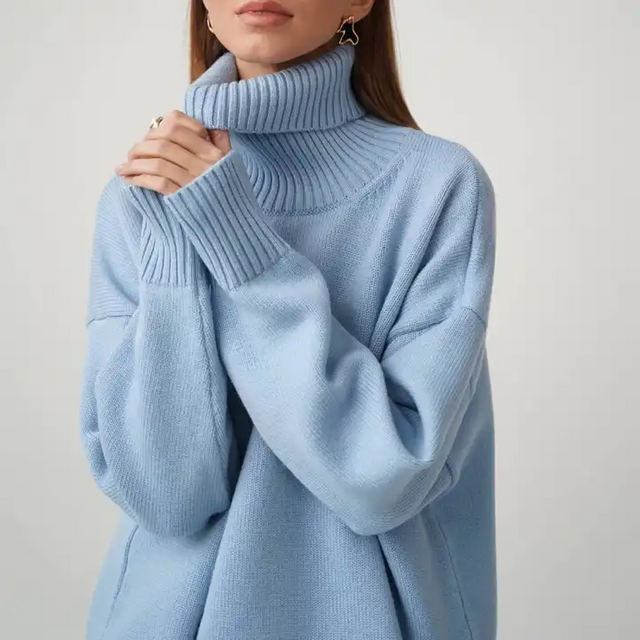 Solid Color Oversized Pullover Women's Sweater