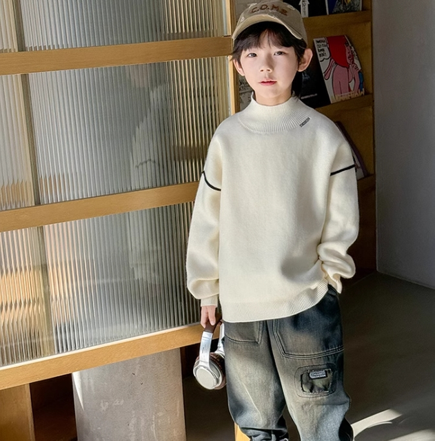 Boys' Winter Half-turtleneck Sweater