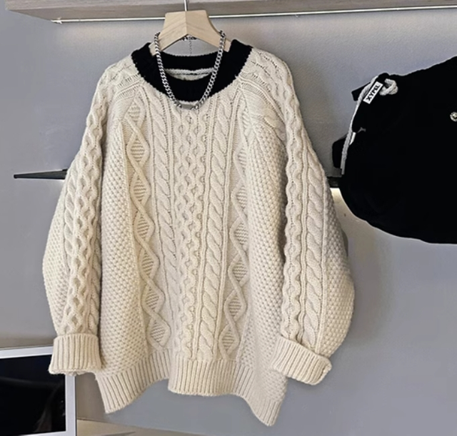 Boy's Loose Beige Sweater